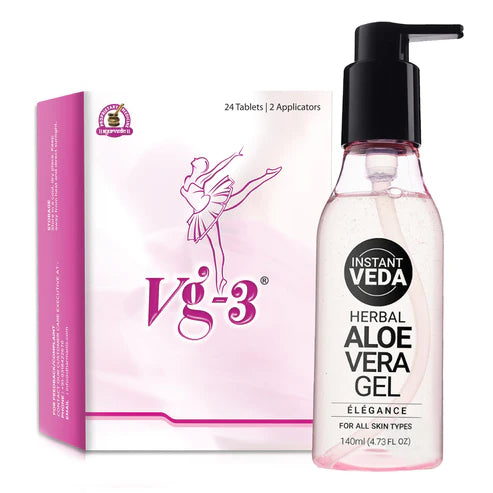 Dharmani's International Vg 3 Tablets With 99% Pure Aloe Vera Gel For Face Combo Pack