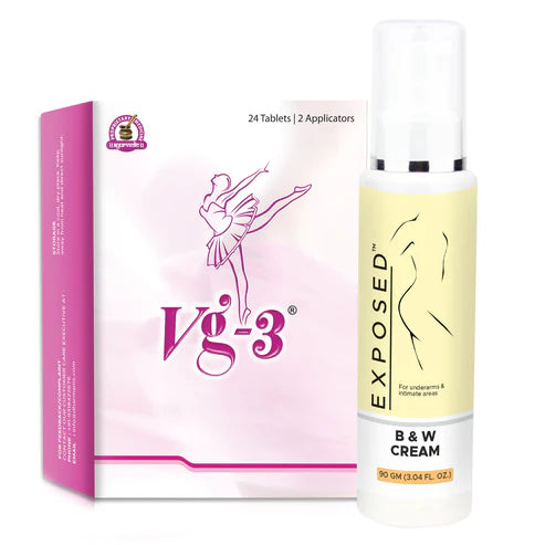 Dharmani's International Vg 3 Tablets And B & W Cream | Brightening & Whitening | For Women (Combo Pack)