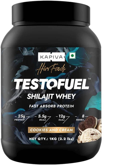 Kapiva Testofuel Shilajit Whey Fast Absorb Protein Gym Powder