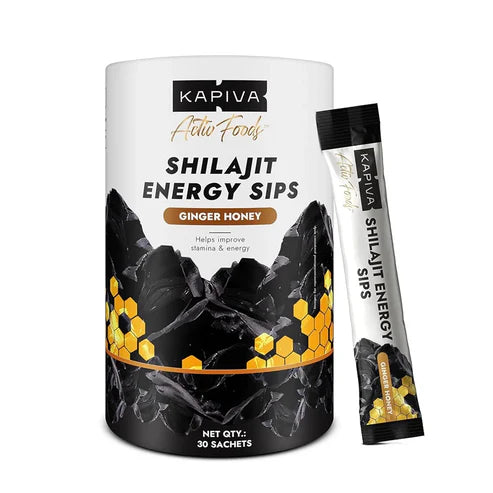Kapiva Activ Foods Shilajit Energy Sips Ginger Honey Helps Improve Stamina & Energy